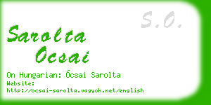 sarolta ocsai business card